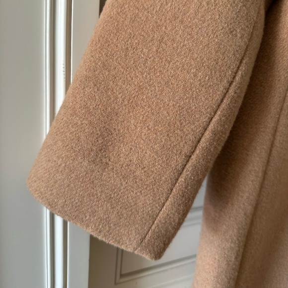 J Crew factory camel wool coat - used 2x  size 6 - Picture 4 of 6